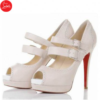 Replica Christian Louboutin Luly 140mm Mary Jane Pumps White
