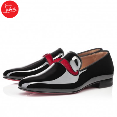 Replica Christian Louboutin Watson Men Loafers Black Red