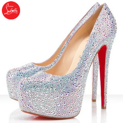 Sale Christian Louboutin Daffodile 160mm Platforms Silver Strass