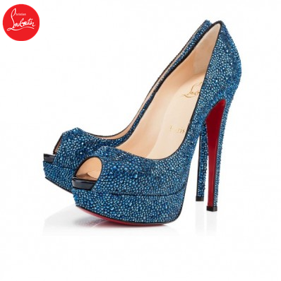 Blue outlet sparkly louboutin