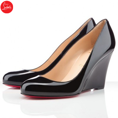 Sale Christian Louboutin Ron Ron Zeppa 80mm Wedges Black Leather